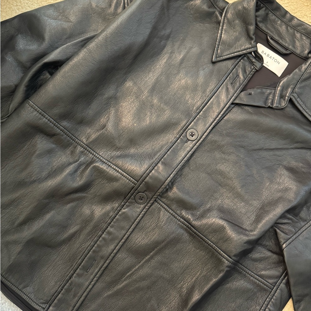 Aritzia Black Leather Pelli Jacket